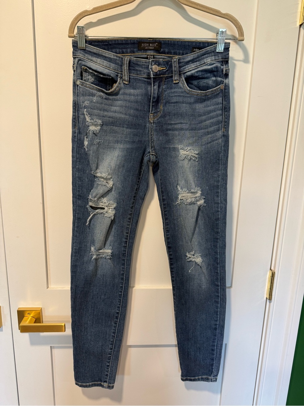 Judy Blue Women’s Colby Distressed Skinny Jeans - Size 7/28
